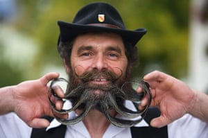 Beard championships: Klaus Leible from Germany poses for photographers 