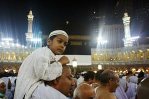Hajj In Mecca: Muslim pilgrims perform the walk around the Kaaba