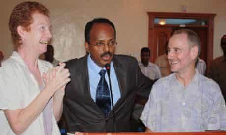 Paul and Rachel Chandler with Somali prime minister Mohamed Abdullahi Mohamed