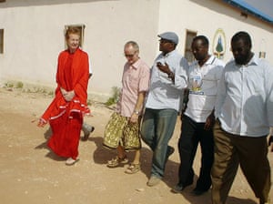 Somali Pirates: Paul and Rachel Chandler with local leaders after their release, Adado town