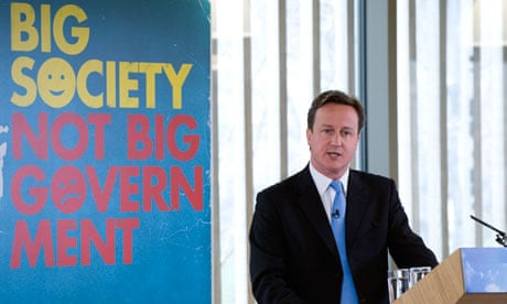 David Cameron outlining his vision for a 'big society'.