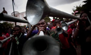 Supporters of Haitian presidential candidate Michel Martelly, Cap Haitian, Haiti