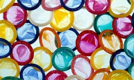 A pile of assorted coloured condoms