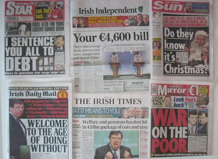 Newspapers day after Ireland's 4 year plan was unveiled