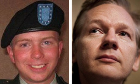 Bradley Manning, left, is accused of stealing classified files released by Julian Assange, right