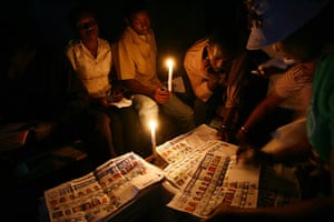 Haiti Elections: Voting officials count the votes inside a vote center