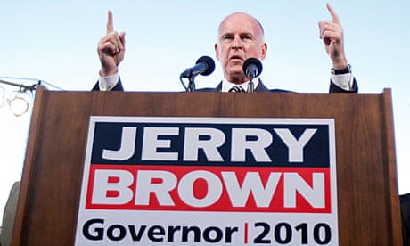 Jerry Brown while campaigning for the 2010 US midterms