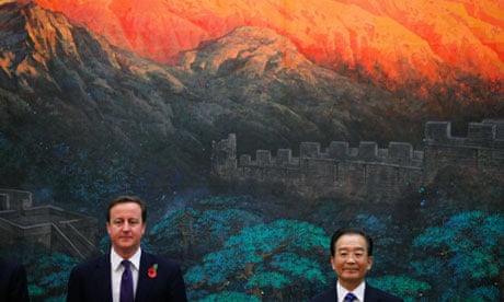 David Cameron and Chinese premier Wen Jiabao 