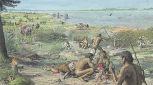 2010 year in science: Happisburgh illustration :  first evidence of humans living in Britain