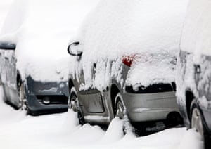 Winter weather: Abandoned cars near Ashford, Kent, as the bad weather continues
