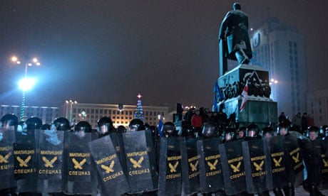 Riot police in Minsk, December 20 2010