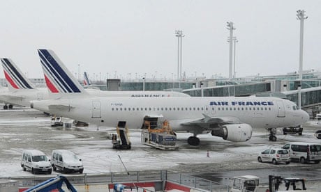 Air France planes parked at Charles de Gaulle airport
