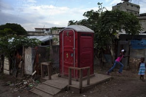 Haiti Cité Maxo: A latrine in the camp settlement Cité Maxo in Petionville, Port-Au-Prince