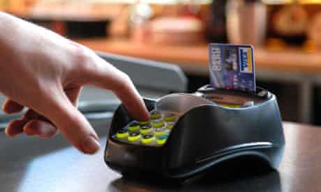 Paying with chip-and-pin machine