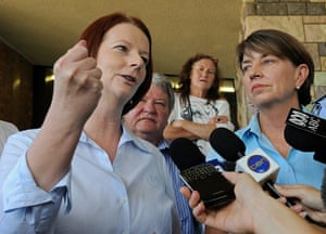 Queensland Flooding: Australian Prime Minister Julia Gillard talks to the media in Queensland