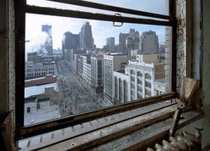 Ruins of Detroit: View of Woodward Avenue from the Broderick Tower
