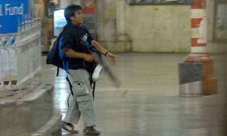 The terrorist Ajmal Amir Kasab in Mumbai during the 2008 attacks