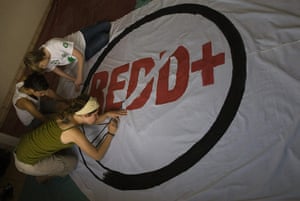 COP16 protest: Activists at the House of Culture prepare banners