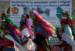 COP16 protest: Cancun : Indigenous people participate in a ritual in Tulum