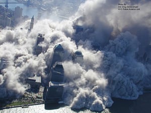 World trade centre: Smoke and ash rise above downtown office blocks