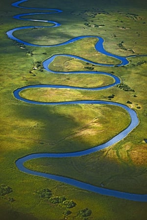 Okavango Delta: Meandering Okavango River
