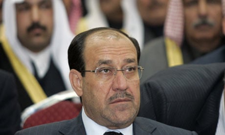 Iraqi prime minister Nouri al-Maliki at an election rally.