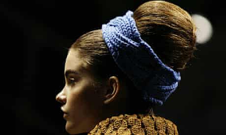 A model wears a Prada creation at Milan fashion week