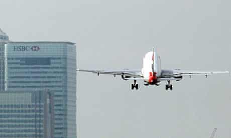 A British Airways plane takes off from London City airport