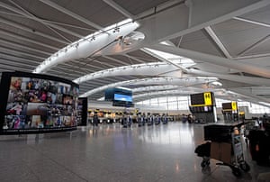 BA strike: Check-in desks stand unused in Terminal 5 of Heathrow airport 