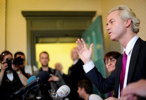 Geert Wilders in London: Dutch far-right lawmaker Geert Wilders addresses a press conference