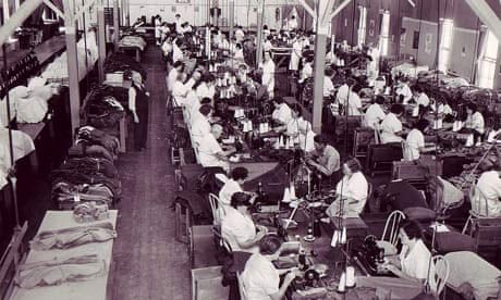 New Deal a group of women working at sewing machines