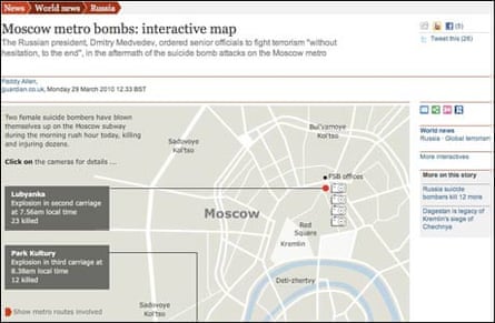 Screenshot of a guardian.co.uk interactive map