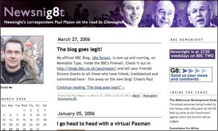 Screenshot of Paul Mason's BBC Newsnig8t blog