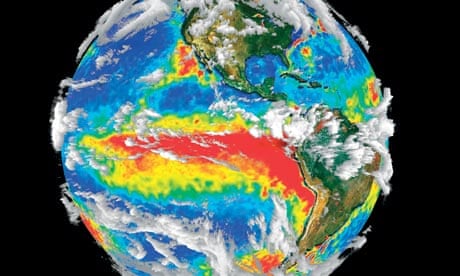 El Nino gathering over the Pacific Ocean