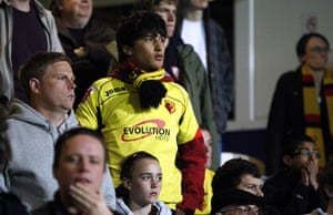 24sport: Worried Watford fans during their 1-0 defeat to QPR