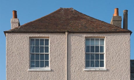 A pebbledashed house in Deal, Kent.