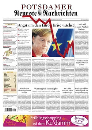 German front pages: Front pages of German newspapers Thursday 29th April 2010 about Greece debt