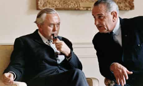 Harold Wilson with Lyndon Johnson discussing Nato