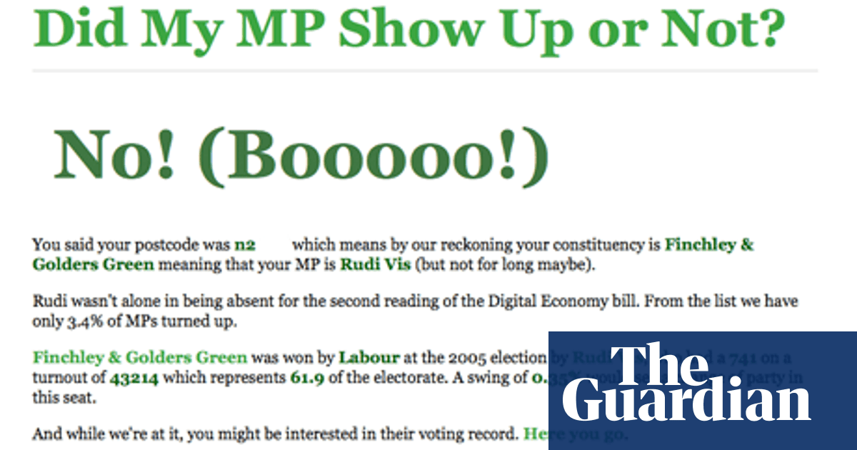 Did My Mp Show Up Or Not Applications The Guardian
