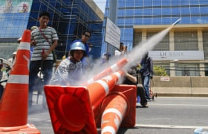 Thailand protests: Anti-government protestors fire home made rockets at soldiers