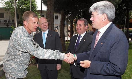 General Stanley McChrystal meets William Hague, Liam Fox and Andrew Mitchell in Kabul, Afghanistan