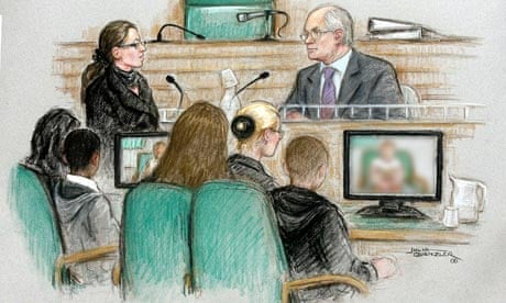Artist's drawing of case where two boys were found guilty of attempted rape of eight-year-old girl