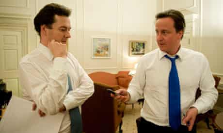 George Osborne and David Cameron in Cameron's office on the night he became prime minister