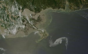 Deepwater Horizon oil rig: Satelitte view of the oil spill from Deepwater Horizon oil rig oil spill