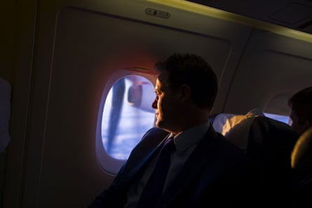 Campaigning with Clegg: Liberal Democrat leader Nick Clegg on his campaign plane