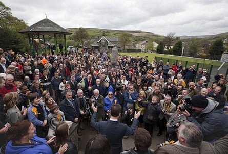 Campaigning with Clegg: Liberal Democrat leader Nick Clegg visits Marsden, Colne Valley