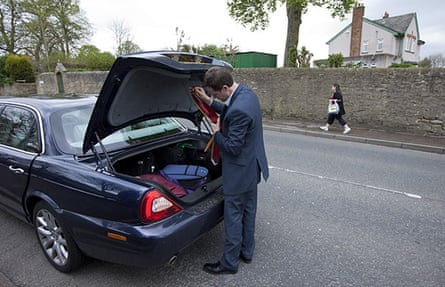 Campaigning with Clegg: Nick Clegg travels from Manchester to Burnley in his Jaguar