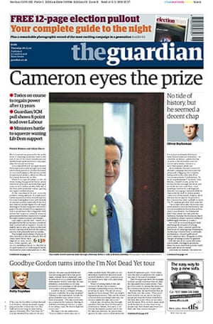 Image result for guardian front page david cameron eye through
