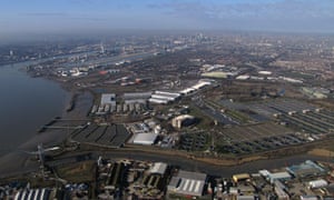 desalination plant thames london beckton aerial water including east