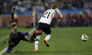 World Cup Day 3: Germany's Marko Marin runs away from Australia's Luke Wilkshire 